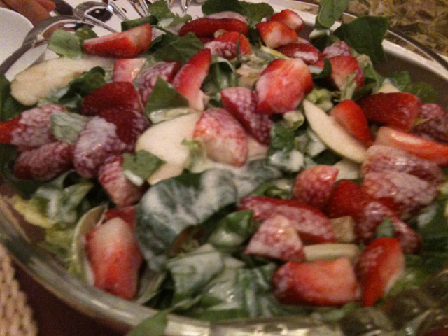Salad with strawberries (yes, strawberries)